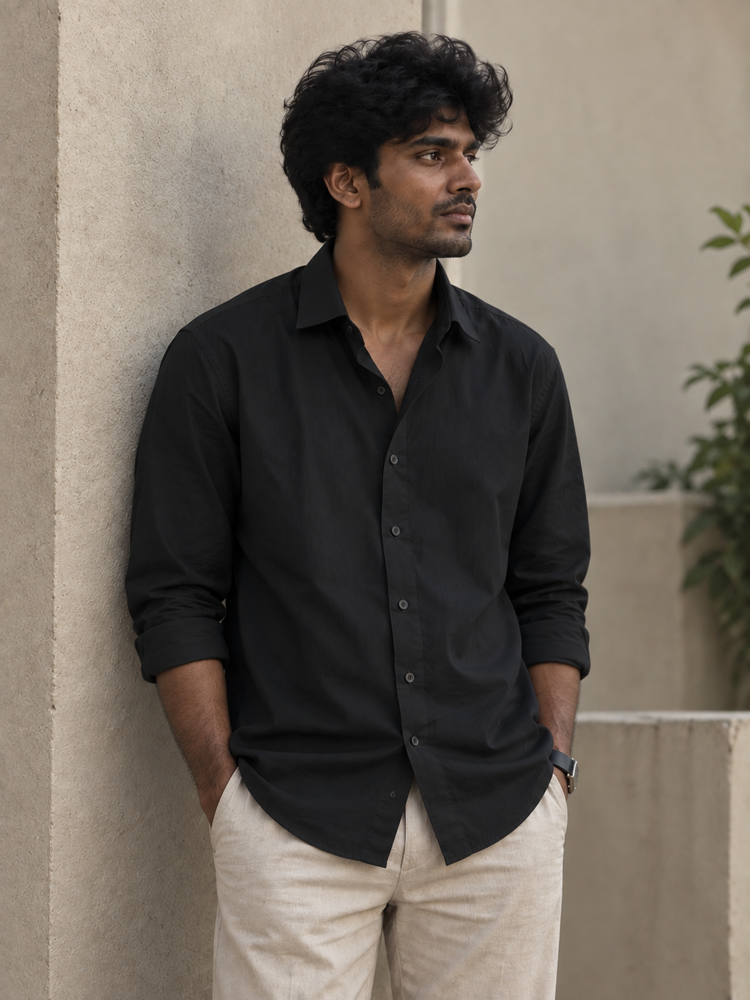 Black Satin Shirt
